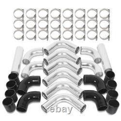 12Pcs Universal 2.5 Intercooler Pipe Piping Kit+T-Bolt Clamps +Silicone Coupler