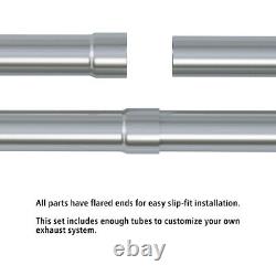 16PCS 2.25OD DIY Custom Exhaust Tubing Mandrel Bend Pipe Straight & U-BEND Kit