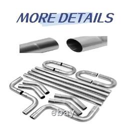 16pcs 2.5od Pipe Diy Custom Mandrel Exhaust Tubing Pipe Straight & Bend Kit