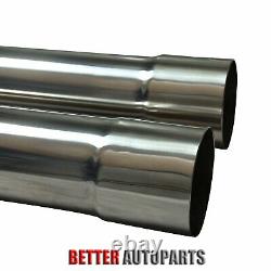 2.25 T304 Stainless Steel DIY Custom Mandrel Exhaust Pipe Straight & Bend Kit