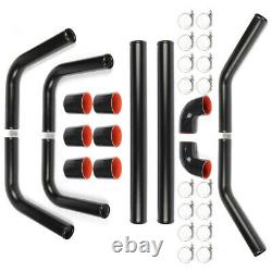 2.5 8pcs Universal Front Turbo Intercooler Coupler Pipes Kit With T-Clamp 63mm