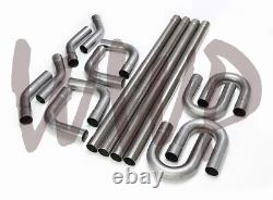 2.5 Stainless Steel DIY Universal Exhaust Tubing Mandrel Bend Pipe U-Bend 45/90