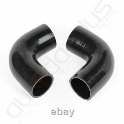 2 Universal 8pcs Intercooler Turbo Pipe Piping+ Silicone Hose T-Clamp Kit
