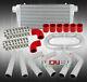 3 Turbo Intercooler + Piping Kit U Straight 90 120 Degree +Red Couplers+ Clamps