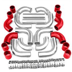 3 inch 76mm Universal 12Pcs Intercooler Piping Kit + Coupler T-Bolt Clamps Red