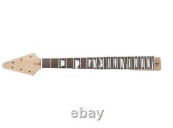 6-string Flying V Style DIY Electric Guitar Kit, Trapezoid Inlays, custom Warranty
