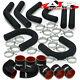 8 Pcs 3 Black Intercooler Piping Kit + U Bend +T-Bolt Clamps +Silicone Couplers