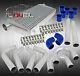 8 Piece Compact Jdm Intercooler + 3 Pipe Piping Kit + Blue Silicone Hose+ Clamp