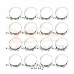 8PC 4 inch Turbo Intercooler Pipe Silicone Hose T-Clamp Kit Set Universal