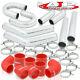8Pc 2.5 Intercooler Piping Kit + U Bend + T-Bolt Clamps + Red Silicone Couplers