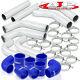 8Pcs Chrome 2.5 Intercooler Piping Kit + T-Bolt Clamps + Blue Silicone Couplers