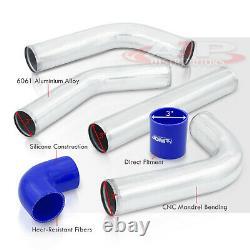 8Pcs Universal 3 Intercooler Piping Kit + T-Bolt Clamps +Blue Silicone Couplers
