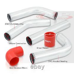 8Pcs Universal 3 Intercooler Piping Kit + T-Bolt Clamps + Red Silicone Couplers