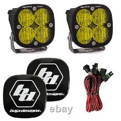 Baja Designs Squadron Sport Amber Wide Cornering Beam LED Lights With Rock Guards