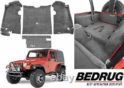 Bed Rug BRTJ97R Cargo Area Floor Liner Carpet Kit For 1997-2006 Jeep Wrangler TJ