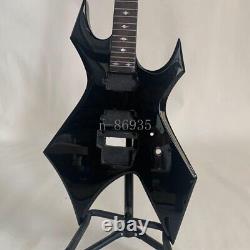 Black Unfinished DIY Special Shape BC Electric Guitar Kit Diamond Inlay