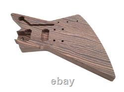 Custom All Zebra wood Explorer Style DIY Electric Guitar Kit, Full Warranty FIT