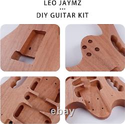 Custom DIY Guitar Project, Unfinished Mahogany Body, Maple Neck Kit
