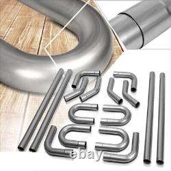 Custom Exhaust Pipe U-Bend DIY Kit 90 Degree 2.25OD Mild Steel 18-Gauge Metalli