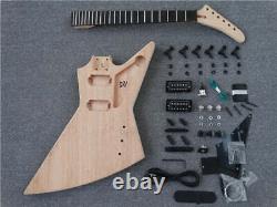 Custom Explorer Style DIY Electric Guitar Kit, 6-string H H pickup Full Warranty
