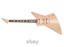 Custom Explorer Style Neck-through DIY Electric Guitar Kit, 6-string H H -pickup