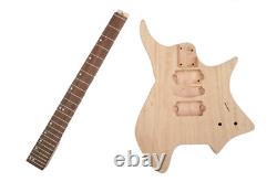 Custom Headless DIY Electric Guitar Kit, Portable Guitar 6-string H H pickup FIT