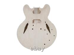 Custom Hollow Body Style DIY Electric Guitar Kit, Maple body, 6-string, Warranty