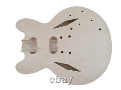 Custom Hollow Body Style DIY Electric Guitar Kit, Maple body, 6-string, Warranty