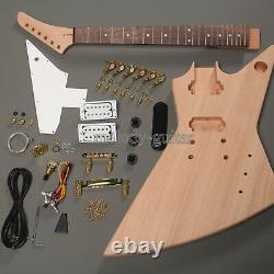 Custom Shop Unfinished Electric Guitar Full Set Kits DIY Body Gold Hardware