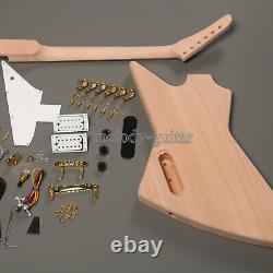Custom Shop Unfinished Electric Guitar Full Set Kits DIY Body Gold Hardware