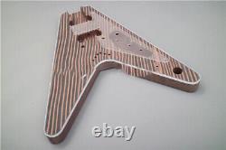 Custom Shop V style DIY 6-strings Electric Guitar kit, H H Pickup, Zebra wood