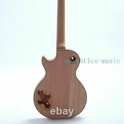 Custom Unfinished DIY LP Electric Guitar Kits 3pcs Humbuckers Flamed Maple