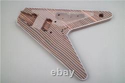 Custom V style DIY Electric Guitar kit, H H Pickup, Zebra wood, full warranty FIT