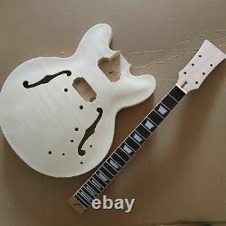 DIY 1 set unfinished guitar neck and body 335 style electric guitar kit