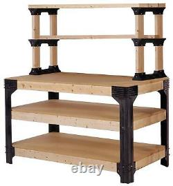 DIY CUSTOM WORKBENCH Storage Wooden Shelf Garage Shop Workshop Table Bench Kit