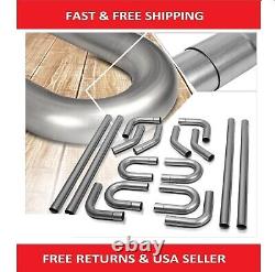 DIY Custom 4X Straight& 45 90 Degree & U-Bend 16 Pcs 2.25OD Exhaust Piping Kit