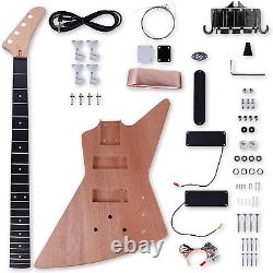 DIY Custom Bass Guitar Kit AX Project Unfinished Maple Neck, Mahogany Body