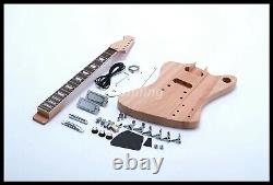 DIY Electric Guitar High Quality Mahogany Body Chrome Hardware unfinished kits