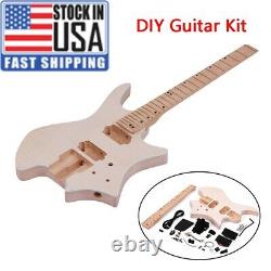 DIY Electric Guitar Kit Basswood Body Maple Wood Fingerboard Guitar Neck T0N4