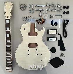 DIY Electric Guitar Kit Custom Flame Maple Top Bingding Archtop CR FREE SHIPPING