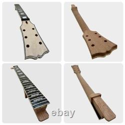 DIY Electric Guitar Kit Ebony Fingerboard with Flame Maple Top Archtop