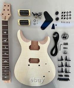 DIY Electric Guitar Kit Mahogany Body with Flame Maple Top P1rs FREE SHIPPING