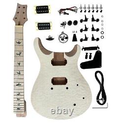DIY Electric Guitar Kit Water Ripple Mahogany Body Flame Maple Top FREE SHIPPING