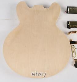DIY Electric Guitar Kits Gold Hardware Unfinished F Hole Fast Ship Custom
