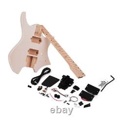 DIY Kit Unfinished Headless Electric Guitar Basswood Body Maple Neck &Fingerboar