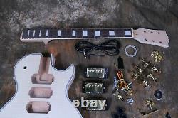 DIY Unfinished Custom LP Electric Guitar Kit 3pcs Pickups Flamed Maple Top