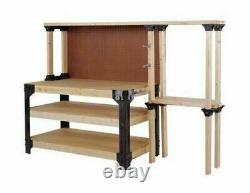 DIY Work Bench Table Kit Custom Storage Wooden Shelf Links Garage Workshop Home