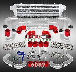 Diy Custom Piping Kit + Fmic Turbo Intercooler + Red Couplers + Bov Adapter Pipe