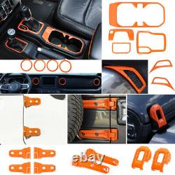 Full Set DIY Custom Interior Exterior Trim Decor Kit For 2018 Wrangler JL Orange