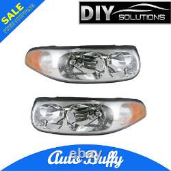 Headlamps Headlights Left LH & Right RH Pair Set for 00-05 Buick LeSabre